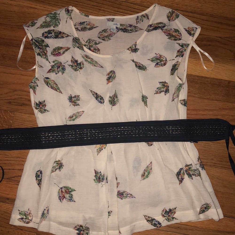 Peplum Anthropologie top with belt